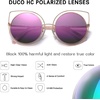 image:imageDUCO Vintage Square Cat Eye Sunglasses for Women Meatl Frame Polarized W002
