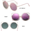 image:imageDUCO Vintage Square Cat Eye Sunglasses for Women Meatl Frame Polarized W002