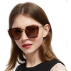 image:imageDUCO Vintage Square Cat Eye Sunglasses for Women Metal Frame Polarized Sun Glasses UV Protection W001