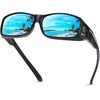 image:imageDUCO Wraparound Fitover Glasses 8953 Polarized Wear Over Night Vision Sunglasses for Men Women 8953Y5