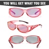image:imageDUCO Wraparound Fitover Glasses Polarized Wear Over Sunglasses for Men Women UV Protection Sun Glasses Driving 8953 M Size Transparent pink Frame Pink Lens