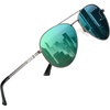 image:imageDUCO Aviator Sunglasses for Men Women Vintage Polarized Sun Glasses Mirrored Lens Metal Frame Designer Shades 3025KGunmetal Frame Revo Green Lens