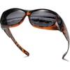 image:imageDUCO Fit Over Sunglasses Wraparound Sunglasses for Men Women Polarized Wear Over Sun Glasses UV Protection DC8965Brown Tortoiseshell Frame Grey Lens