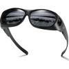image:imageDUCO Fit Over Sunglasses Wraparound Sunglasses for Men Women Polarized Wear Over Sun Glasses UV Protection DC8965Matte Black Frame Grey Lens
