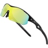 image:imageDUCO Kids Baseball Sunglasses Age 410 Girls Boys Polarized Glasses DK261  Unbreakable Sports Sunglasses UV400 Protection Flexible Frame Incl Case amp StrapBlack Frame Black Temple Revo Orange Lens