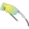 image:imageDUCO Kids Baseball Sunglasses Age 410 Girls Boys Polarized Glasses DK261  Unbreakable Sports Sunglasses UV400 Protection Flexible Frame Incl Case amp StrapWhite Frame Grey Temple Revo Yellow Lens
