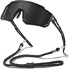 image:imageDUCO Kids Baseball Sunglasses for Boys Girls Age 616 Polarized  UV400 Protection Youth Cycling Goggles for Boys Girls Unbreakable Flexible Frame with Case amp Carry Case03 Black Frame Revo Grey Lens