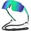 24 Mint Green Frame Revo Blue Lens