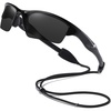 image:imageDUCO Little Kids Sunglasses Age 47 Unbreakable Polarized Cycling Glasses with Case amp Strap K014Black Frame Black Temple