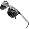image:imageDUCO Mens Sunglasses Polarized UV Protection Retro Rectangular Frame Sun Glasses for Driving Fishing 100 UV Blocking 3029HGunmetal Frame Gray Lens