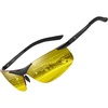 image:imageDUCO Night Driving Glasses Night Vision Glasses for Men Women Polarized AntiGlare UV400 Metal Frame Yellow Lens 8125YBright Black Frame Night Vision Lens