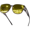 image:imageDUCO Night Driving Glasses Women Fit Over Glasses Night Vision Goggles Light Weight TR90 Frame Anti Glare Lens ATransparent Gray Frame Night Vision Lens