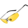 image:imageDUCO Night Vision Driving Glasses for Men Anti Glare Polarized HD Lens Fashion Nighttime Running Fishing Glasses DC8125Silver Frame Night Vision Lens