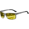 image:imageDUCO Night Vision Glasses For Men Night Time Driving Glasses For Men Anti Glare Black Square 9018Y Gunmetal Frame Night Vision Lens