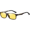 image:imageDUCO Night Vision Glasses for Men and Women Anti Glare Night Driving Glasses Polarized UV400 Protection Yellow Glasses 223 Brown Frame Night Vision Lens