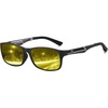 image:imageDUCO Night Vision Glasses for Men and Women Anti Glare Night Driving Glasses Polarized UV400 Protection Yellow Glasses 223 Matte Black Frame Night Vision Lens