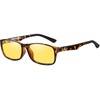 image:imageDUCO Night Vision Glasses for Men and Women Anti Glare Night Driving Glasses Polarized UV400 Protection Yellow Glasses 223 Tortoise Frame Night Vision Lens