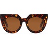 image:imageDUCO Oversized Cat Eye Sunglasses for Women Trendy Sunglasses 1201Tortoise Frame Brown Lens