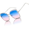 image:imageDUCO Oversized Fashion Sunglasses for Women Colorful UV Protection Lens Trendy Retro Designer Sunglasses DC1226Blue Pink
