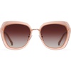 image:imageDUCO Oversized Square Polarized Sunglasses for Women Diamond Trim Style UV Protection Designer Sun Glasses DC1225Transparent Brown