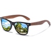 image:imageDUCO Polarized Driving Handmade Walnut Wooden 100 UV 400 Protection Sunglasses for Men 2141Blue Lens Walnut Temple