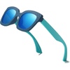 image:imageDUCO Polarized Kids Sunglasses Boys Cute Unbreakable Sunglasses for Kids UV400 Protection Age 510 K019Blue Frame Blue Temple