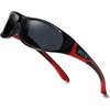 image:imageDUCO Polarized Kids Sunglasses with Strap 410 Age  22g K001  UV400 Protection Sports Glasses for Boys Girls Impactresistant Running Shades for Cycling SoftballK001black Red for Age 610