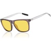 image:imageDUCO Polarized Night Vision Glasses for Men and Women Yellow Safety Driving Glasses with UV Protection and Anti GlareA02transparent Grey Frame Night Vision Lens