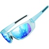 image:imageDUCO Polarized Sports Sunglasses for Men Women UV400 Protection Sun Glasses for Cycling Fishing Running and Driving F101Transparent Blue Frame Revo Blue Lens