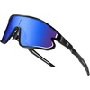 image:imageDUCO Polarized Sports Sunglasses for Men and Women Protection Ideal for Fishing Cycling and Running Mountain Biking DC0046Black Frame Revo Blue Lens