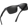 image:imageDUCO Polarized Sunglasses for Men Lightweight Carbon Fiber UV400 Protection Square Sun Glasses 8207Black