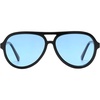 Black Frame Transparent Blue Lens