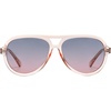 image:imageDUCO Retro Aviator Polarized Sunglasses Women Men Vintage Double Bridge Sun Glasses Classic Shades DC1208Transparent Brown Frame Green Brown Lens
