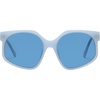 image:imageDUCO Retro Oversized Hexagonal Polarized Sunglasses for Women Men Trendy Shades UV400 Protection Designer Sun Glasses DC1108Shine Blue Frame Blue Lens