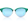 image:imageDUCO Retro Polarized Sunglasses for Women Semi Rimless Sun Glasses for Small Face Vintage Half Frame Shades 1221Green Frame Blue Lens
