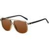 Transparent Gold Frame Brown Lens