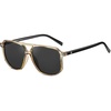 Transparent Gold Frame Grey Lens