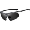 image:imageDUCO Sports Mens Sunglasses Trendy Square Polarized Running Sunglasses For Women UV400 Lens DC8238 Gunmetal Frame Gray Lens