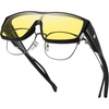 image:imageDUCO Sports Polarized Fit Over Sunglasses for Men Women Wrap Around Wear Over Glasses for Cycling FishingB Black Frame Night Vision Lens