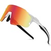 image:imageDUCO Sports Sunglasses NonPolarized UV400 Adults Running Shades DC0042White Orange