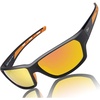 image:imageDUCO Sports Sunglasses for Men Women Lightweight UV400 Protection Polarized Glasses for Cycling Running Softball BaseballOrange Lens Orange Frame