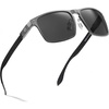 image:imageDUCO Sunglasses men Polarized Retro Square Sunglasses for men UV Protection Sports Sun Glasses for Golfing Running 8208Gunmetal Frame Grey Lens