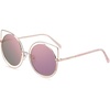 image:imageDUCO Vintage Square Cat Eye Sunglasses for Women Meatl Frame Polarized W002