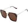 image:imageDUCO Vintage Square Cat Eye Sunglasses for Women Metal Frame Polarized Sun Glasses UV Protection W001