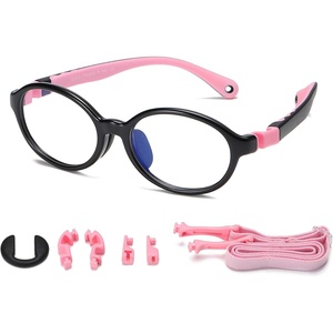 image:imageDUCO Blue Light Blocking Glasses for Kids Boys Girls Gaming Computer Glasses for Kids Age 510 K026Black Frame Pink Temple