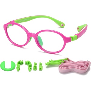 image:imageDUCO Blue Light Blocking Glasses for Kids Boys Girls Gaming Computer Glasses for Kids Age 510 K026Rose Red Frame Green Temple