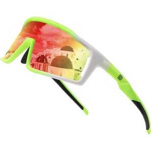 image:imageDUCO Cycling Glasses Men Women Polarized Sport Sunglasses UV400 Protection Lightweight Baseball Tennis Golf Baseball RunningGreen White Frame Red Len