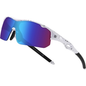 image:imageDUCO Kids Baseball Sunglasses Age 410 Girls Boys Polarized Glasses DK261  Unbreakable Sports Sunglasses UV400 Protection Flexible Frame Incl Case amp StrapWhite Frame Black Dot Revo Blue Lens
