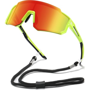 image:imageDUCO Kids Baseball Sunglasses for Boys Girls Age 616 Polarized  UV400 Protection Youth Cycling Goggles for Boys Girls Unbreakable Flexible Frame with Case amp Carry Case12 Green Frame Revo Orange Lens