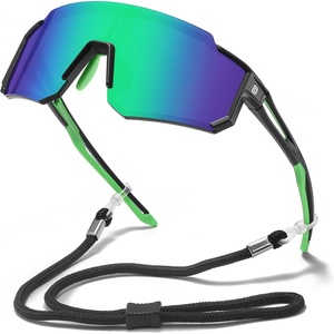 image:imageDUCO Kids Baseball Sunglasses for Boys Girls Age 616 Polarized  UV400 Protection Youth Cycling Goggles for Boys Girls Unbreakable Flexible Frame with Case amp Carry CaseBlack Frame Green Temple Revo Green Lens